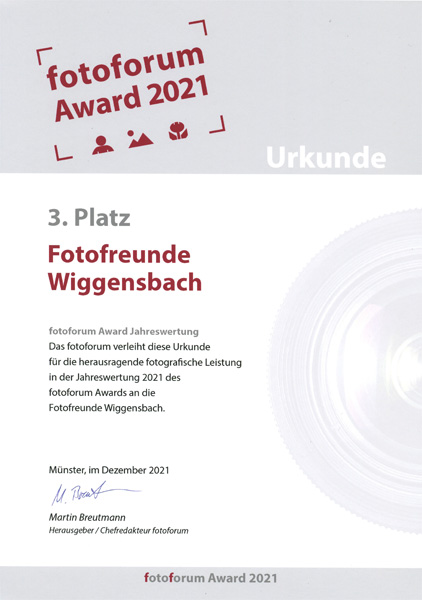 Erfolg beim Fotoforum Award 2021