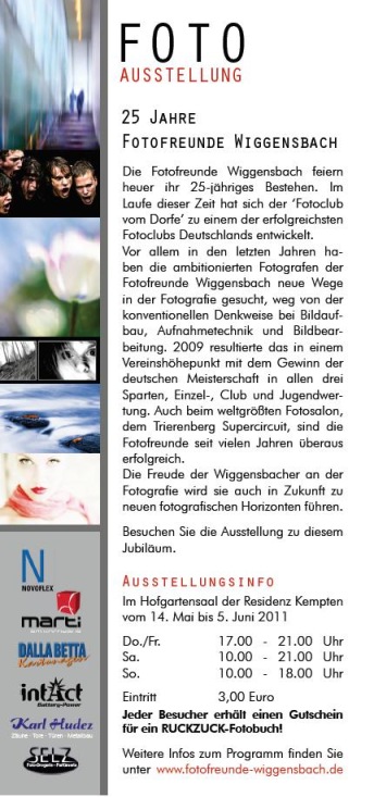 25 Jahre Fotofreunde – Flyer Rückseite